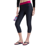 Women's Endurance 10 Contrast Swim Capri - True Navy & Berry