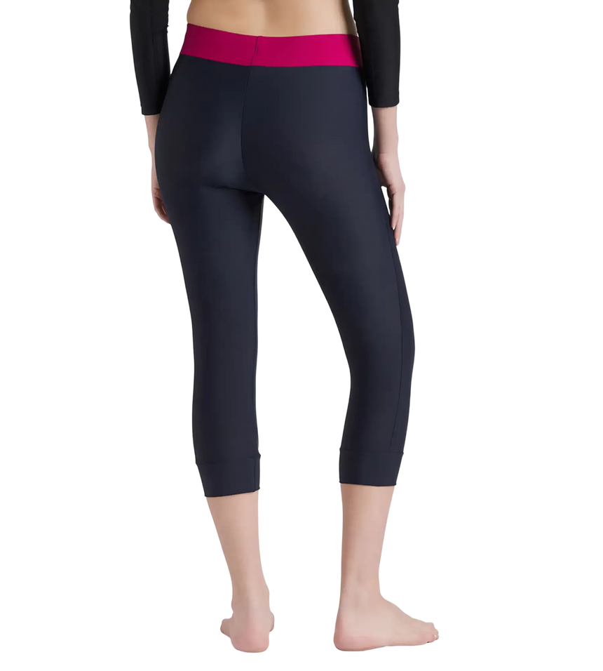 Women's Endurance 10 Contrast Swim Capri - True Navy & Berry