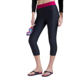 Women's Endurance 10 Contrast Swim Capri - True Navy & Berry