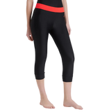 Women's Endurance 10 Contrast Swim Capri - Black & Lava Red