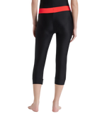 Women's Endurance 10 Contrast Swim Capri - Black & Lava Red