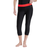 Women's Endurance 10 Contrast Swim Capri - Black & Lava Red