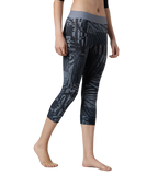 Women's Endurance10 Printed Swim Capri - Anthracite & Coin Grey