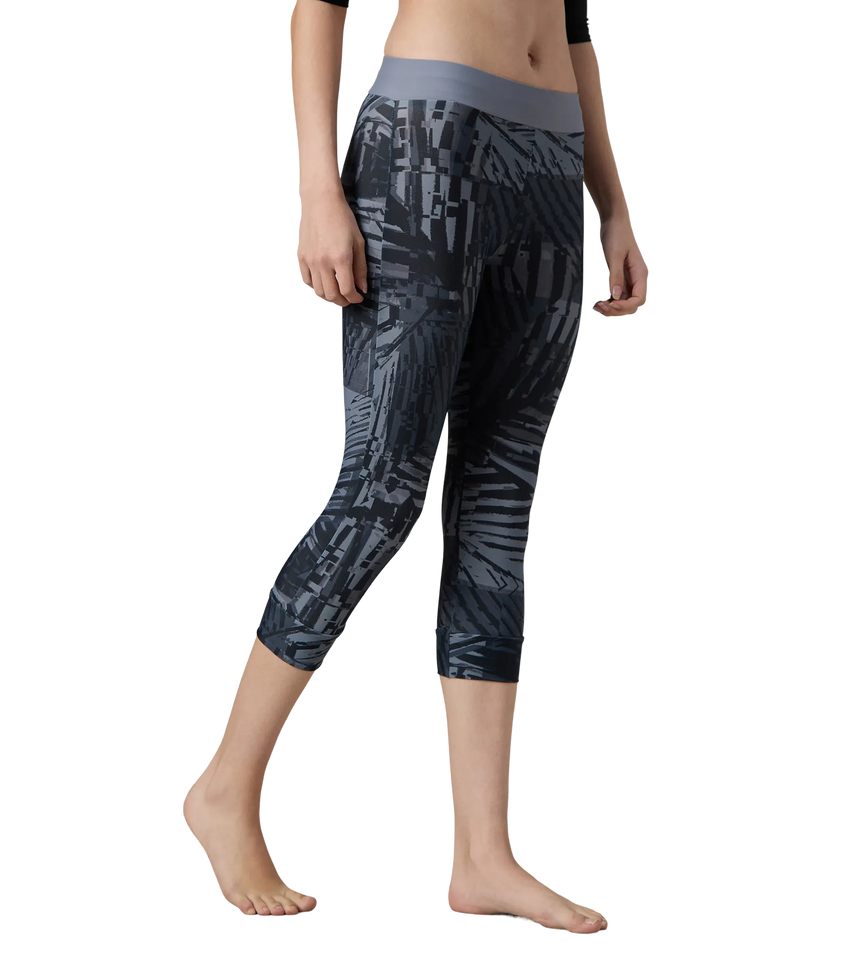 Women's Endurance10 Printed Swim Capri - Anthracite & Coin Grey