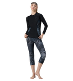 Women's Endurance10 Printed Swim Capri - Anthracite & Coin Grey