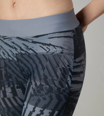 Women's Endurance10 Printed Swim Capri - Anthracite & Coin Grey