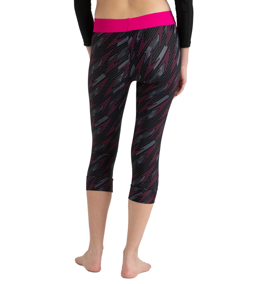 Women's Endurance 10 Hyperboom Contrast Swim Capri - Black & Electric Pink