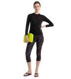 Women's Endurance 10 Hyperboom Contrast Swim Capri - Black & Electric Pink