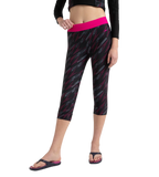 Women's Endurance 10 Hyperboom Contrast Swim Capri - Black & Electric Pink