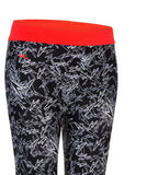 Women's Nylon Boom Splice Printed Swim Capri - Black, White & Lava Red