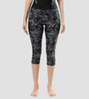 Women's Endurance 10 Printed Contrast Swim Capri - Black & Oxid Grey