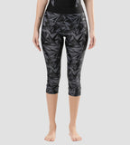 Women's Endurance 10 Printed Contrast Swim Capri - Black & Oxid Grey
