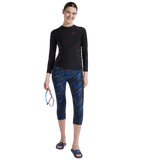 Women's Endurance 10 Hyperboom Contrast Swim Capri - True Navy & True Cobalt
