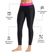 Women's Endurance 10 Solid Contrast Leggings  - Black & Electric Pink