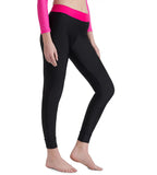 Women's Endurance 10 Solid Contrast Leggings  - Black & Electric Pink