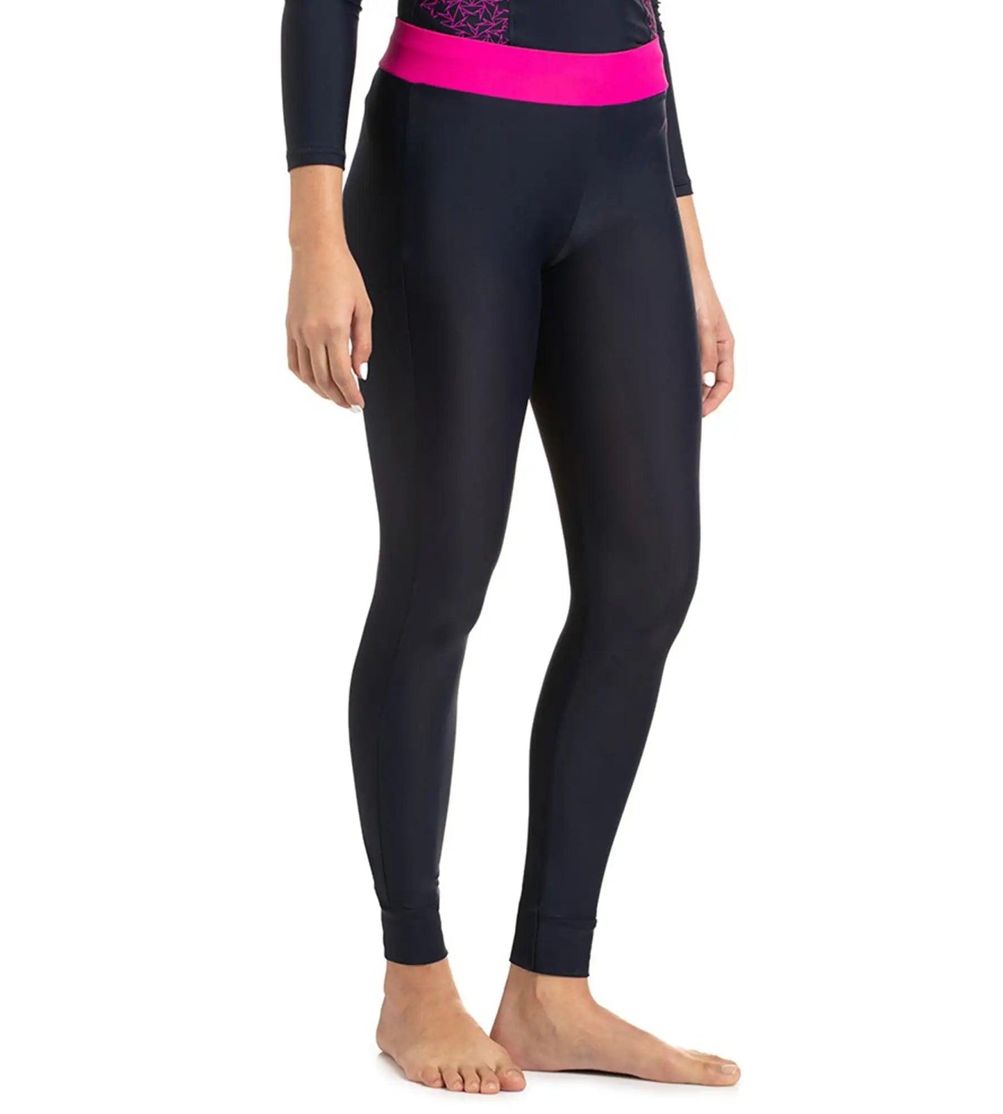 Women's Endurance 10 Active Leggings  - True Navy & Electric Pink_4