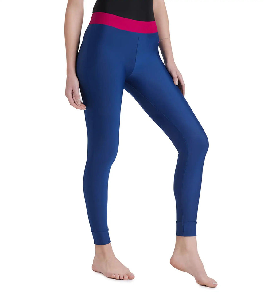 Women's Endurance 10 Solid Contrast Leggings - Ammonite & Berry