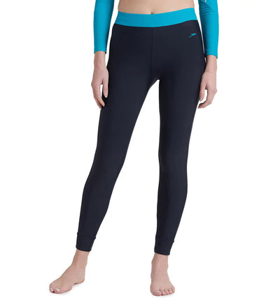 Women's Endurance 10 Solid Contrast Leggings - True Navy & Aquarium