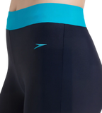 Women's Endurance 10 Solid Contrast Leggings - True Navy & Aquarium