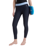 Women's Endurance 10 Solid Contrast Leggings  - True Navy & Curious Blue