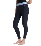 Women's Endurance 10 Solid Contrast Leggings  - True Navy & Curious Blue