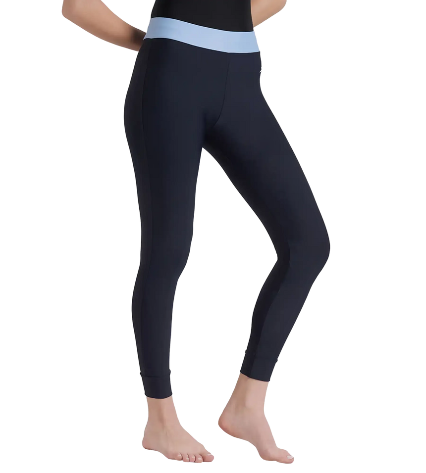 Women's Endurance 10 Solid Contrast Leggings  - True Navy & Curious Blue