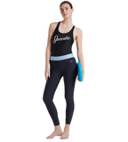 Women's Endurance 10 Solid Contrast Leggings  - True Navy & Curious Blue