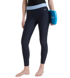 Women's Endurance 10 Solid Contrast Leggings  - True Navy & Curious Blue