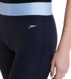 Women's Endurance 10 Solid Contrast Leggings  - True Navy & Curious Blue