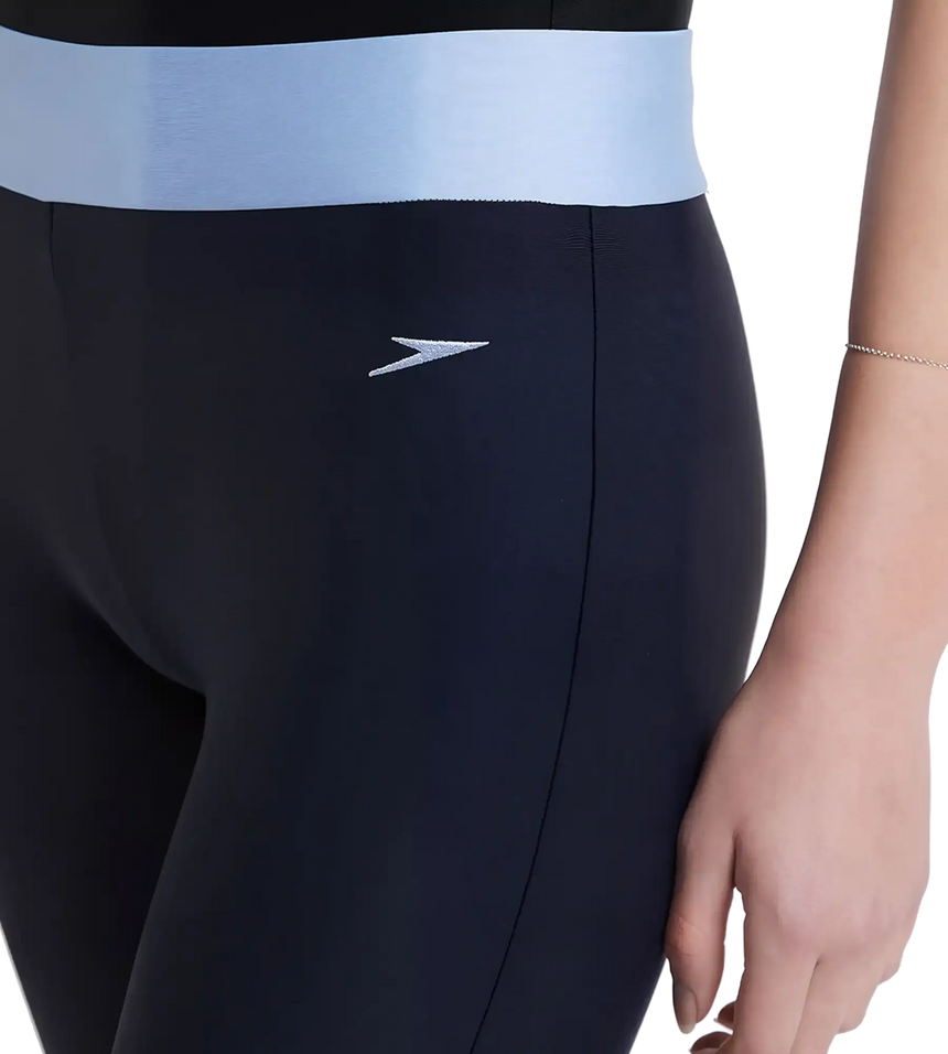Women's Endurance 10 Solid Contrast Leggings  - True Navy & Curious Blue