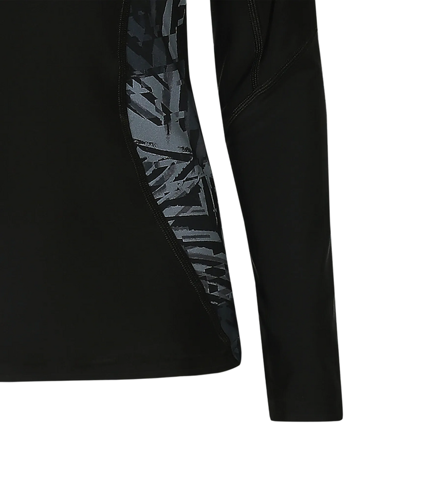 Women's Endurance10 Splice Print Long Sleeve Suntop - Black & Grey Lead
