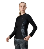 Women's Endurance10 Splice Print Long Sleeve Suntop - Black & Grey Lead