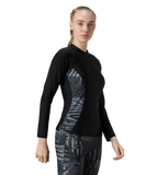 Women's Endurance10 Splice Print Long Sleeve Suntop - Black & Grey Lead