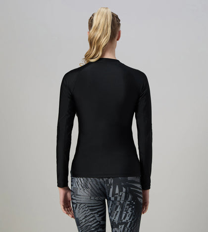Women's Endurance10 Splice Print Long Sleeve Suntop - Black & Grey Lead