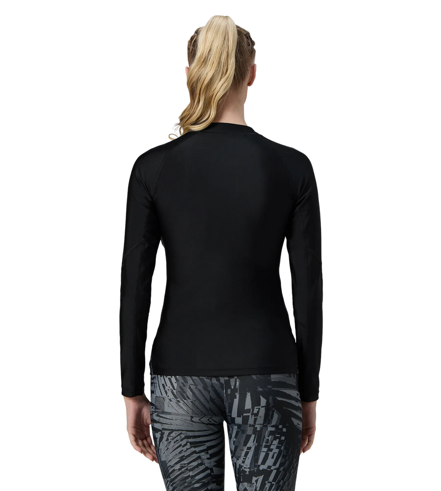 Women's Endurance10 Splice Print Long Sleeve Suntop - Black & Grey Lead