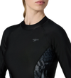 Women's Endurance10 Splice Print Long Sleeve Suntop - Black & Grey Lead