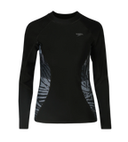 Women's Endurance10 Splice Print Long Sleeve Suntop - Black & Grey Lead