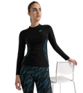 Women's Hyperboom Splice Print Long Sleeve Suntop - Black, Dark Teal & Arctic Glass