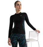 Women's Hyperboom Splice Print Long Sleeve Suntop - Black, Dark Teal & Arctic Glass