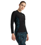 Women's Hyperboom Splice Print Long Sleeve Suntop - Black, Dark Teal & Arctic Glass