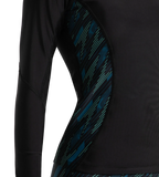 Women's Hyperboom Splice Print Long Sleeve Suntop - Black, Dark Teal & Arctic Glass