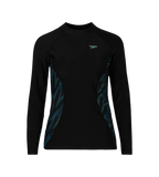 Women's Hyperboom Splice Print Long Sleeve Suntop - Black, Dark Teal & Arctic Glass