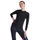 Women's Endurance 10 Hyperboom Splice Suntop - Black & Electric Pink