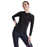 Women's Endurance 10 Hyperboom Splice Suntop - Black & Electric Pink