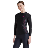 Women's Endurance 10 Hyperboom Splice Suntop - Black & Electric Pink