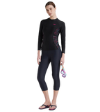Women's Endurance 10 Hyperboom Splice Suntop - Black & Electric Pink