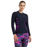 Women's Hyperboom Splice Print Long Sleeve Suntop - True Navy, Hapuna Blue & Diva
