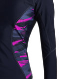Women's Hyperboom Splice Print Long Sleeve Suntop - True Navy, Hapuna Blue & Diva