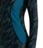 Women's Hyperboom Print Long Sleeve Suntop - Black, Dark Teal & Arctic Glass