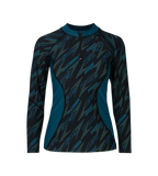 Women's Hyperboom Print Long Sleeve Suntop - Black, Dark Teal & Arctic Glass